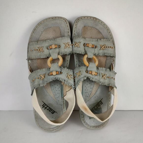 Earth U.S Patent Pending Latex Baby Blue Leather Upper Melody Sandals *Women 9 - Picture 5 of 8